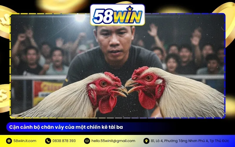 Cận cảnh bộ chân vảy của một chiến kê tài ba